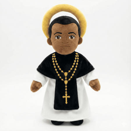 Peluche de San Martín de Porres – "El Santo de la Humildad" (Edición Infantil)